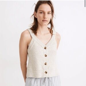 Madewell Rainbow Marled Wakefield Button-Front Sweater Tank - XS